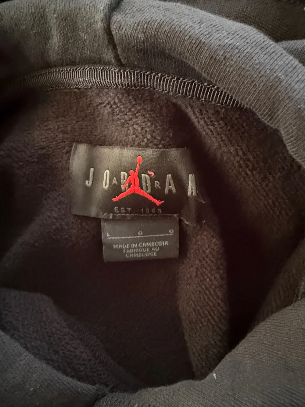 Jordan Black Hoodie & Joggers Set with Red Accents